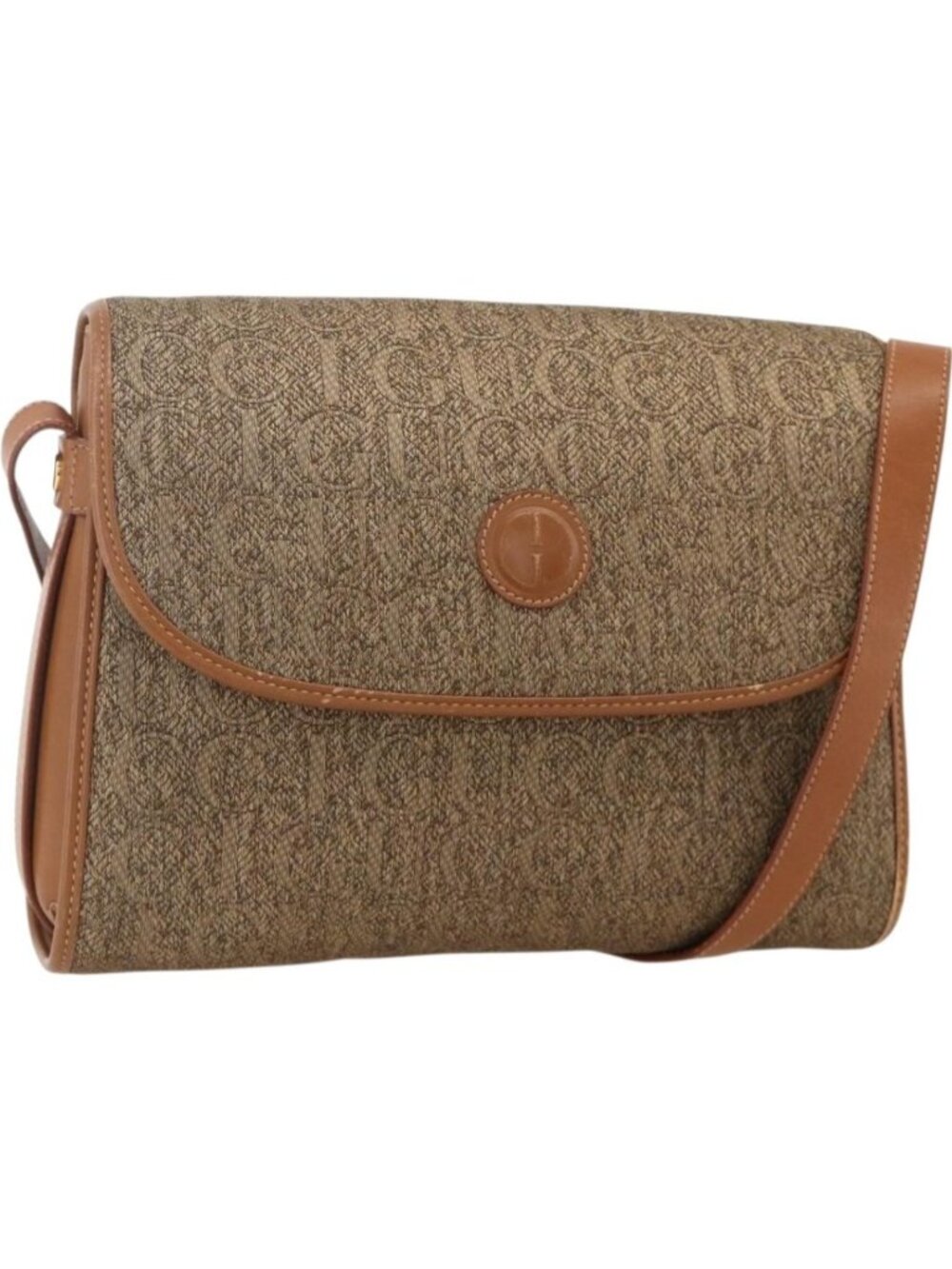 GUCCI Shoulder Bag Canvas Beige Gold 001 14 0712